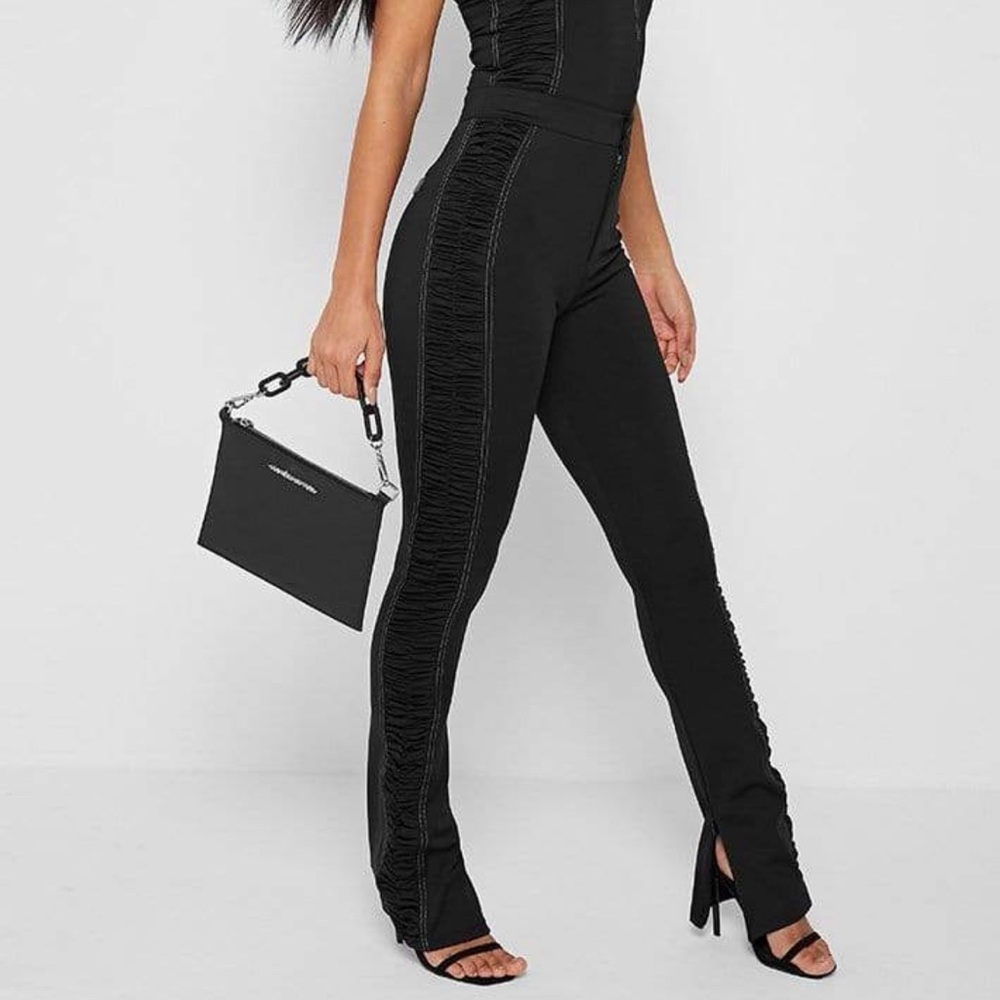 MANIERE DE VOIR RUCHED SIDE FLARED LEGGINGS